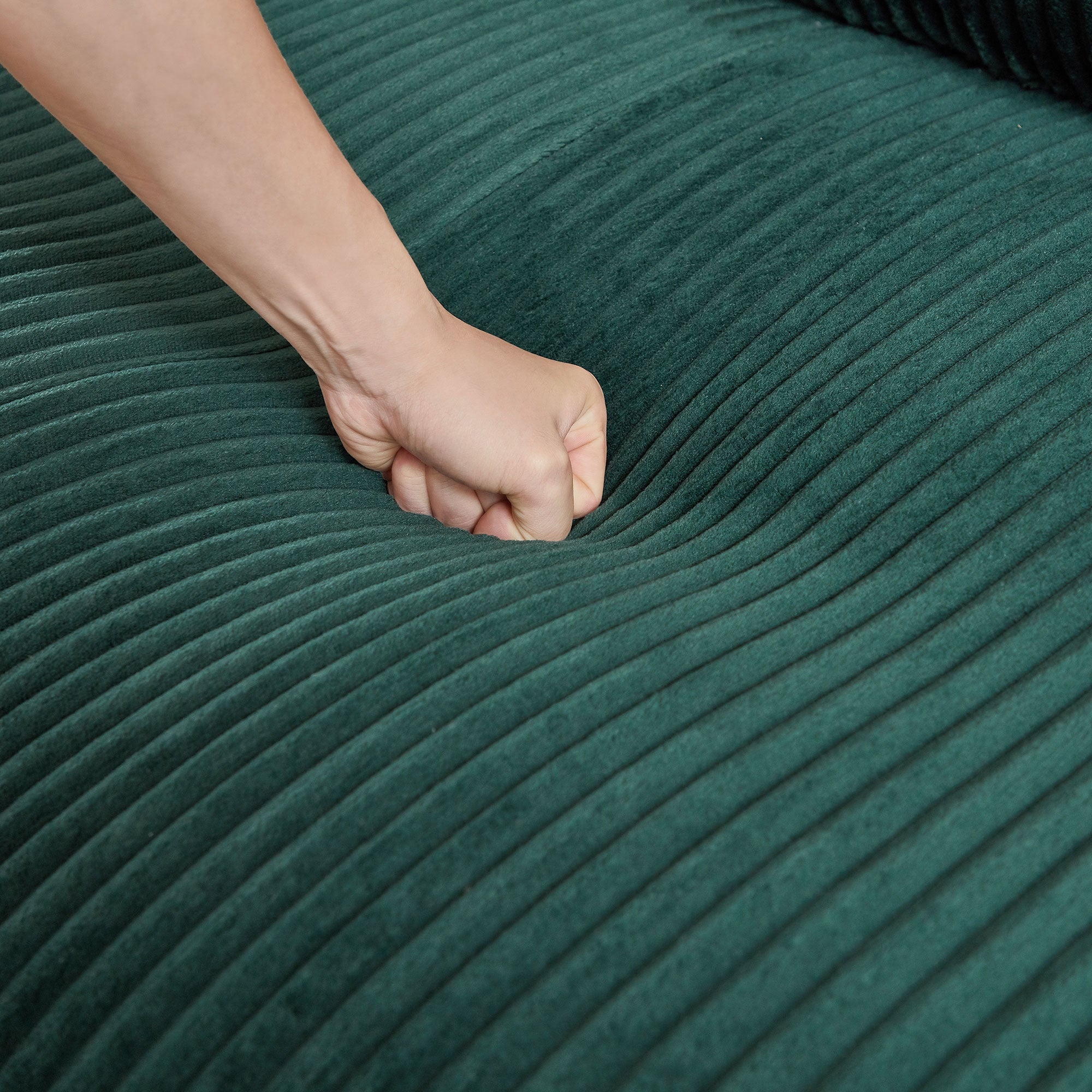 The Savoy Green Corduroy Sectional Sofa