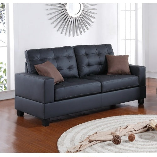 The Voe 2‑Piece Faux Leather Sofa Set with Pillows