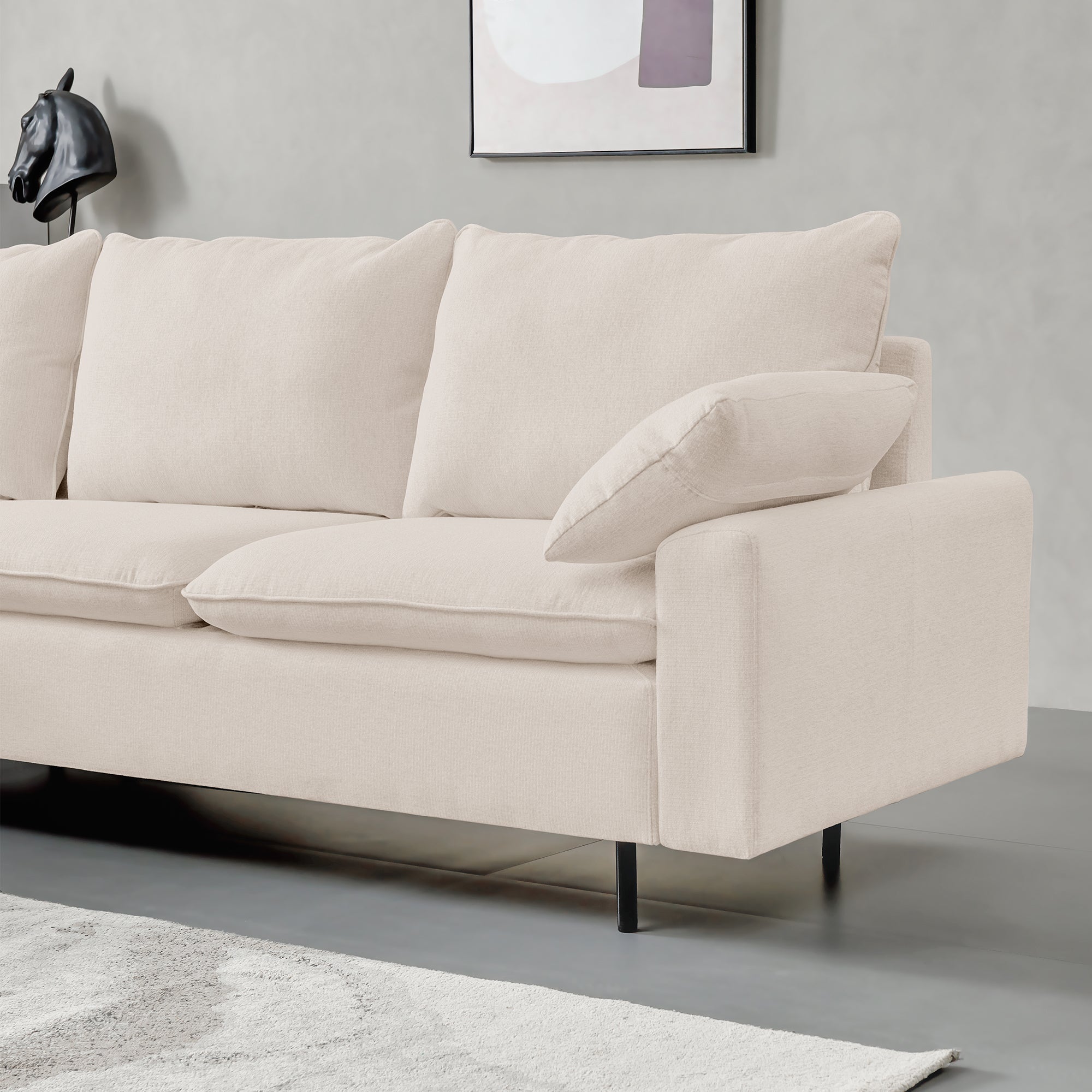The Valentina L-Shaped Linen Sectional Sofa