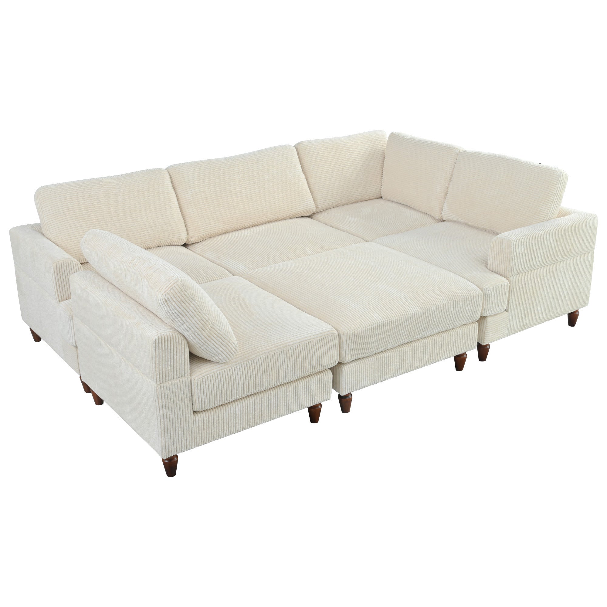 The Valentina Modular L-Shaped Sectional Sofa with Ottoman