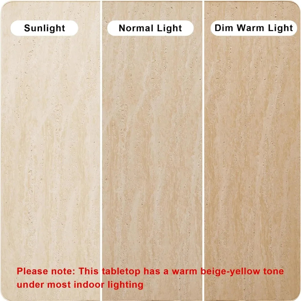 The Monarch Modern Minimalist Travertine Stone Coffee Table