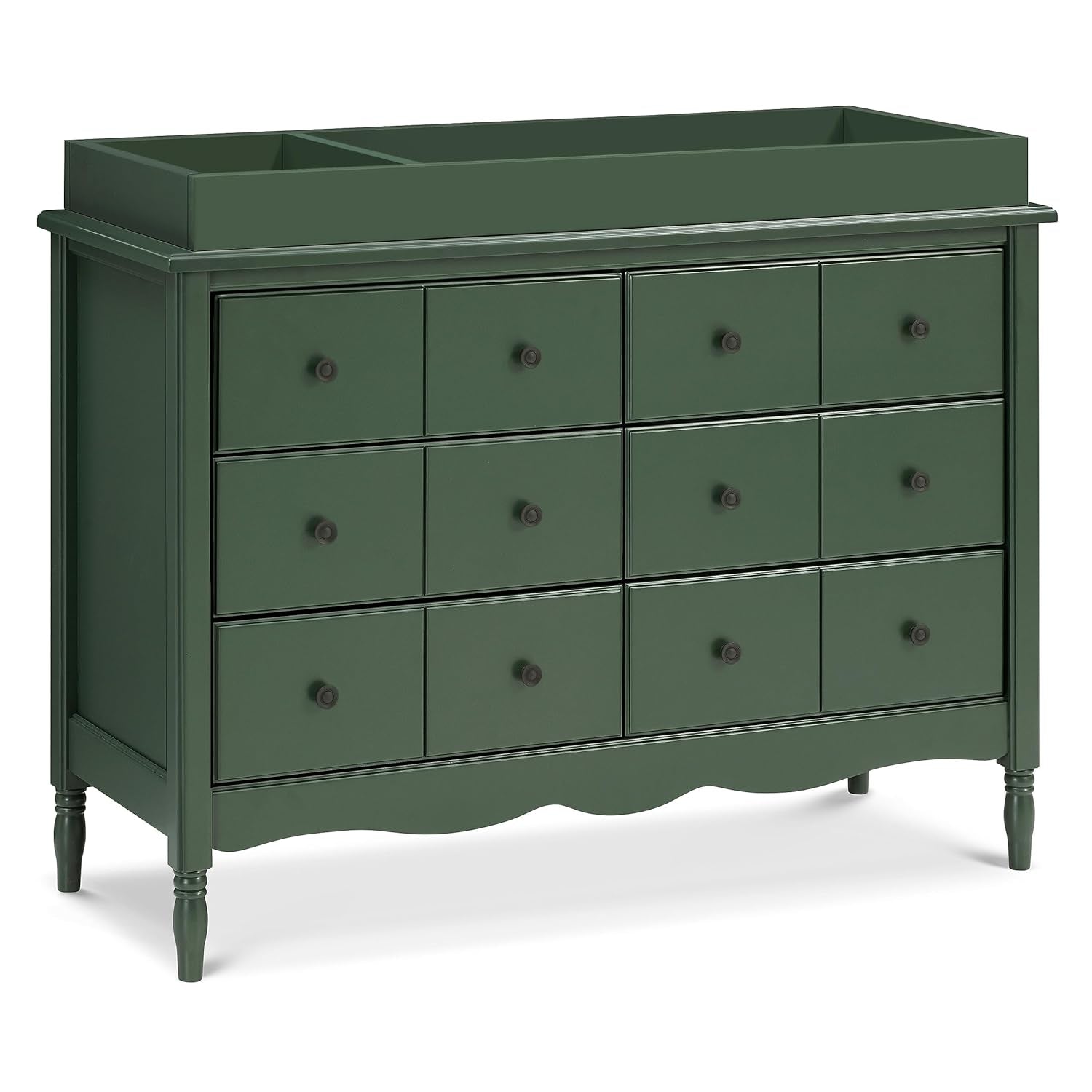 The Savoy Liberty 6-Drawer Assembled Dresser in Forest Green | 2 Sets of Knobs
