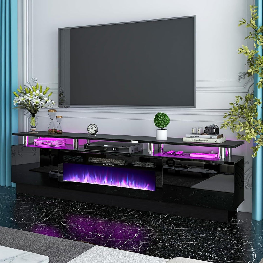 The Emperor 80" Modern Electric Fireplace TV Stand