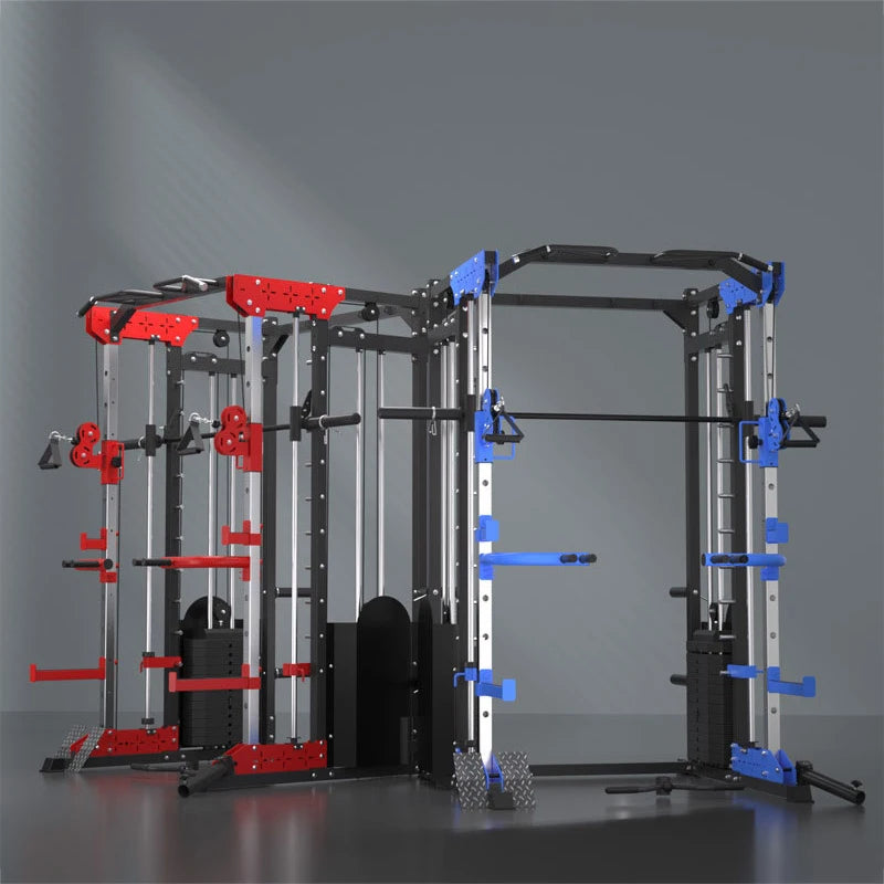Multi-Function Station with Squat Rack and Smith Machine