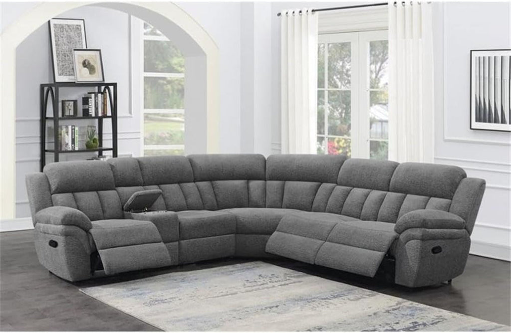 The Savoy Bahrain 6-Piece Charcoal Motion Sectional Sofa