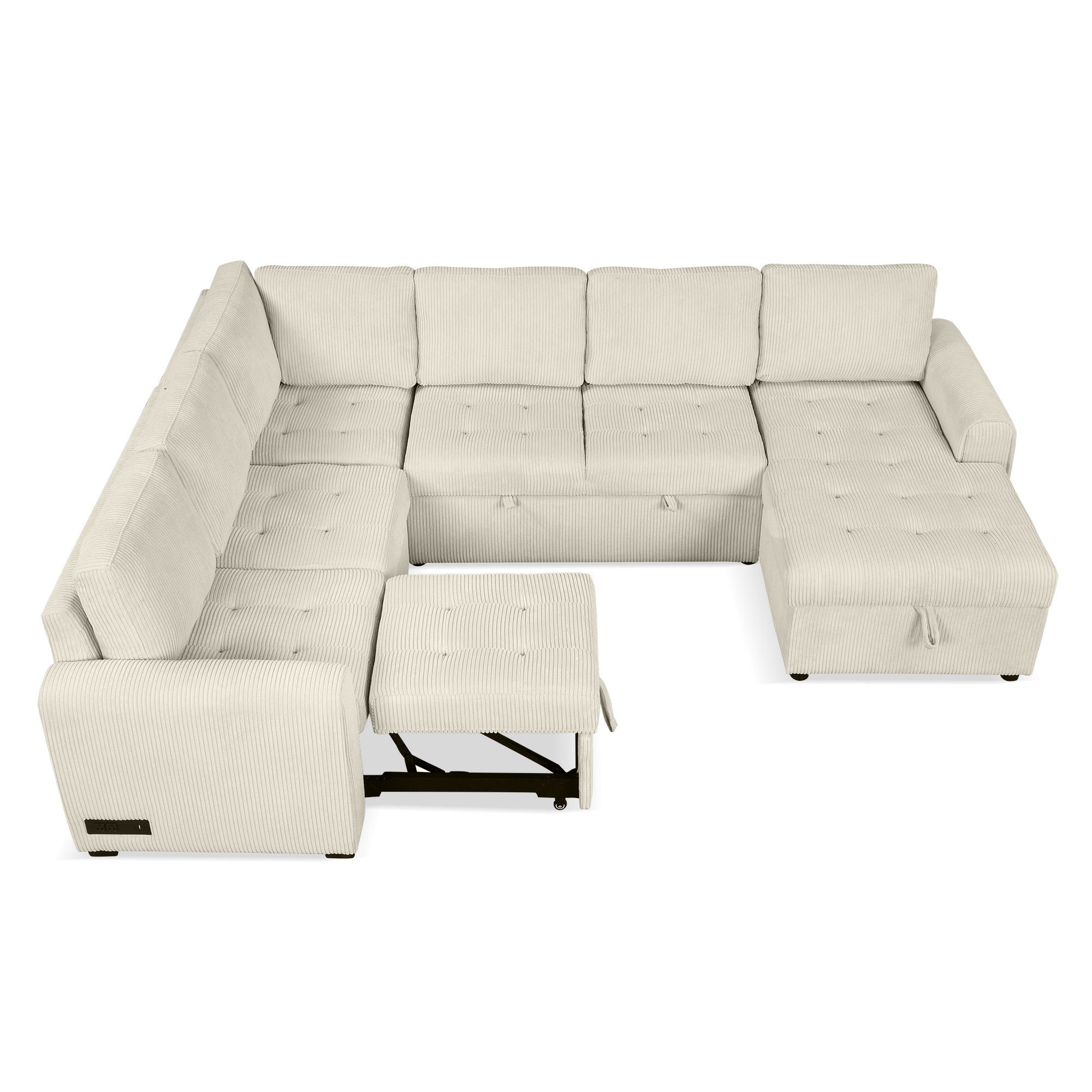 The Valentina U-Shaped Sectional Sofa Pull-out bed with Storage