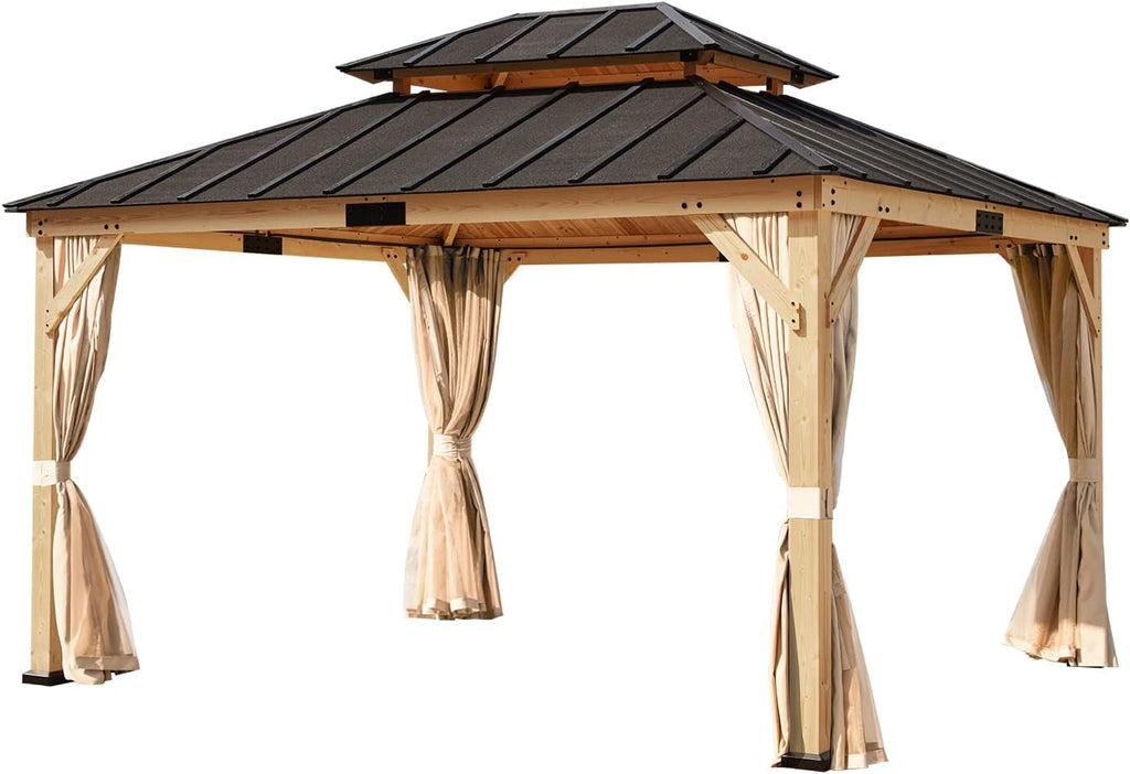 The Silva Spruce Wood Double Roof Gazebo