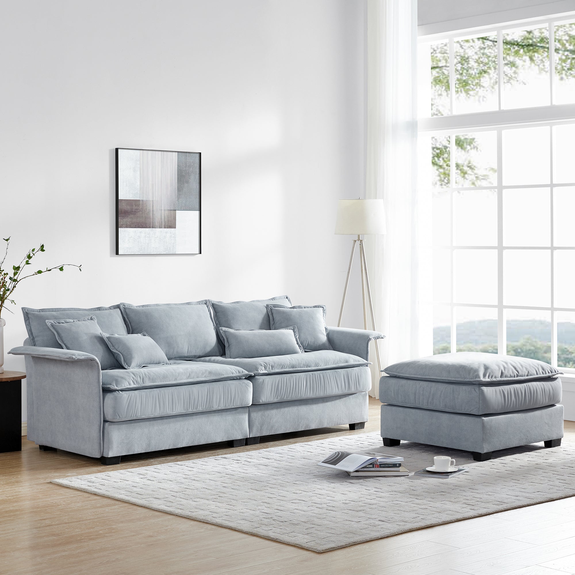 The Stella Luxury Sectional Sofa with Bentwood Armrests
