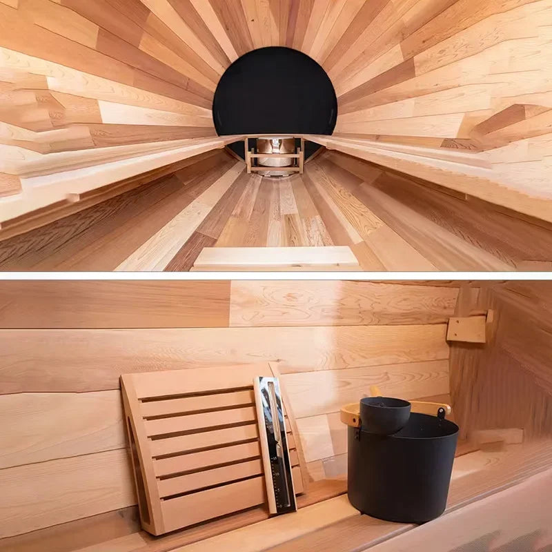 The Roe Solid Wood Outdoor Barrel Sauna