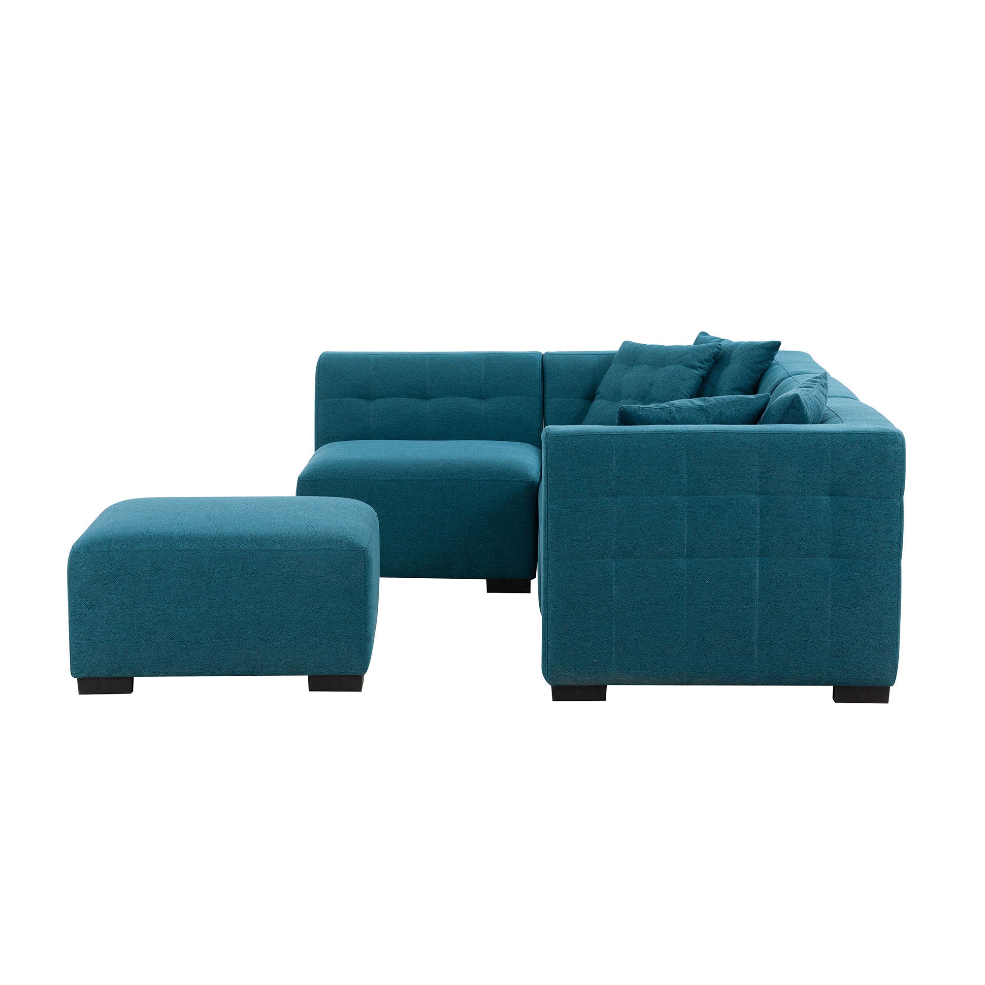 The Windsor Luxury Sectional Sofa with Removable Ottoman Green